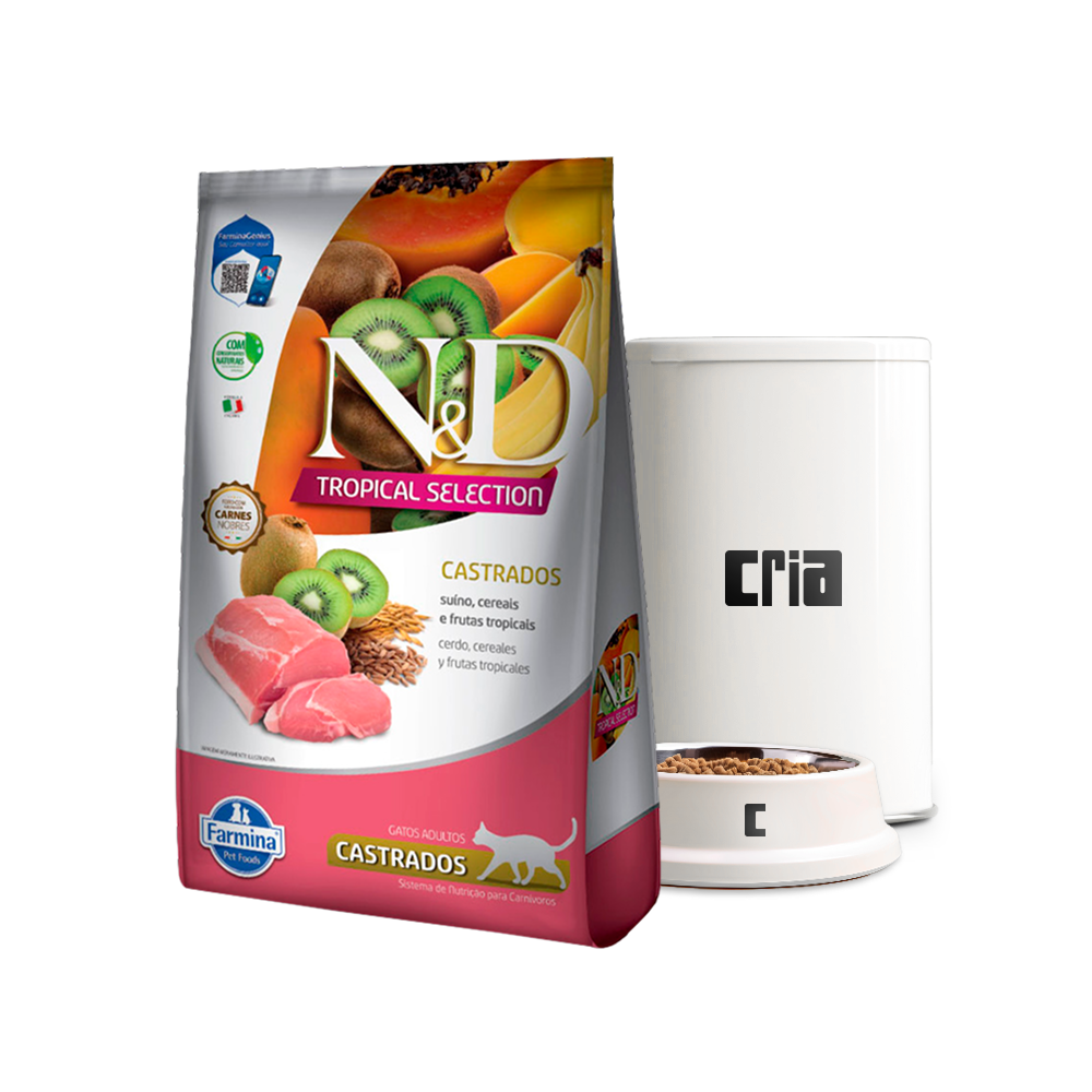 N&D Tropical Selection Gato Adulto Castrado Sabor Suíno (venda por 100g)