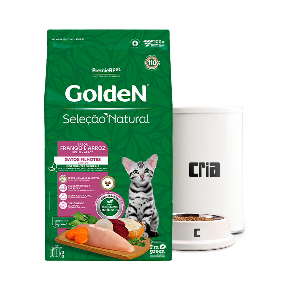 Premier Golden Seleção Natural Gato Filhote Frango e Arroz (venda por 100g)