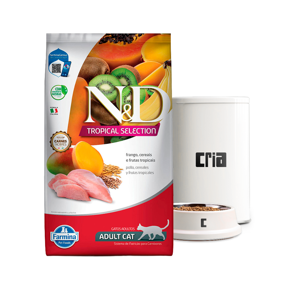 N&D Tropical Selection Gato Adulto Frango, Cereais e Frutas Tropicais (venda por 100g)