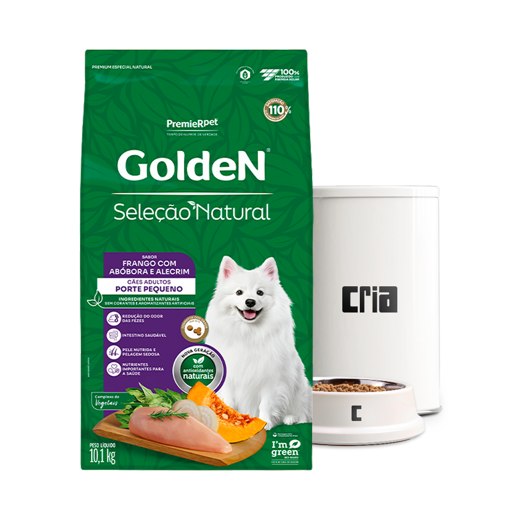 Premier Golden Seleção Natural Cão Adulto Porte Mini Bits Sabor Abóbora (venda por 100g)