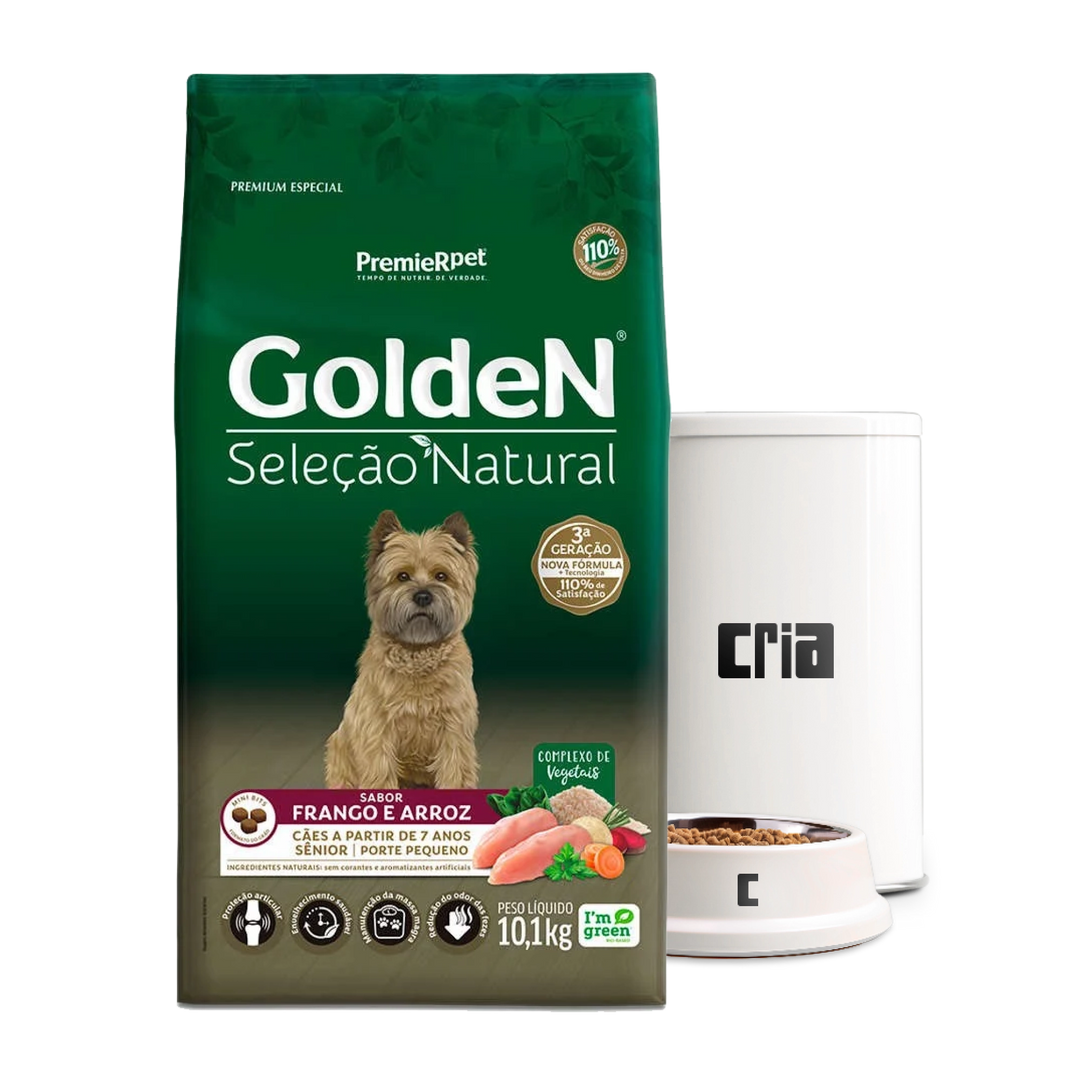 Golden Seleção Natural Cães Senior Porte Pequeno Sabor Frango e Arroz (venda por 100g)