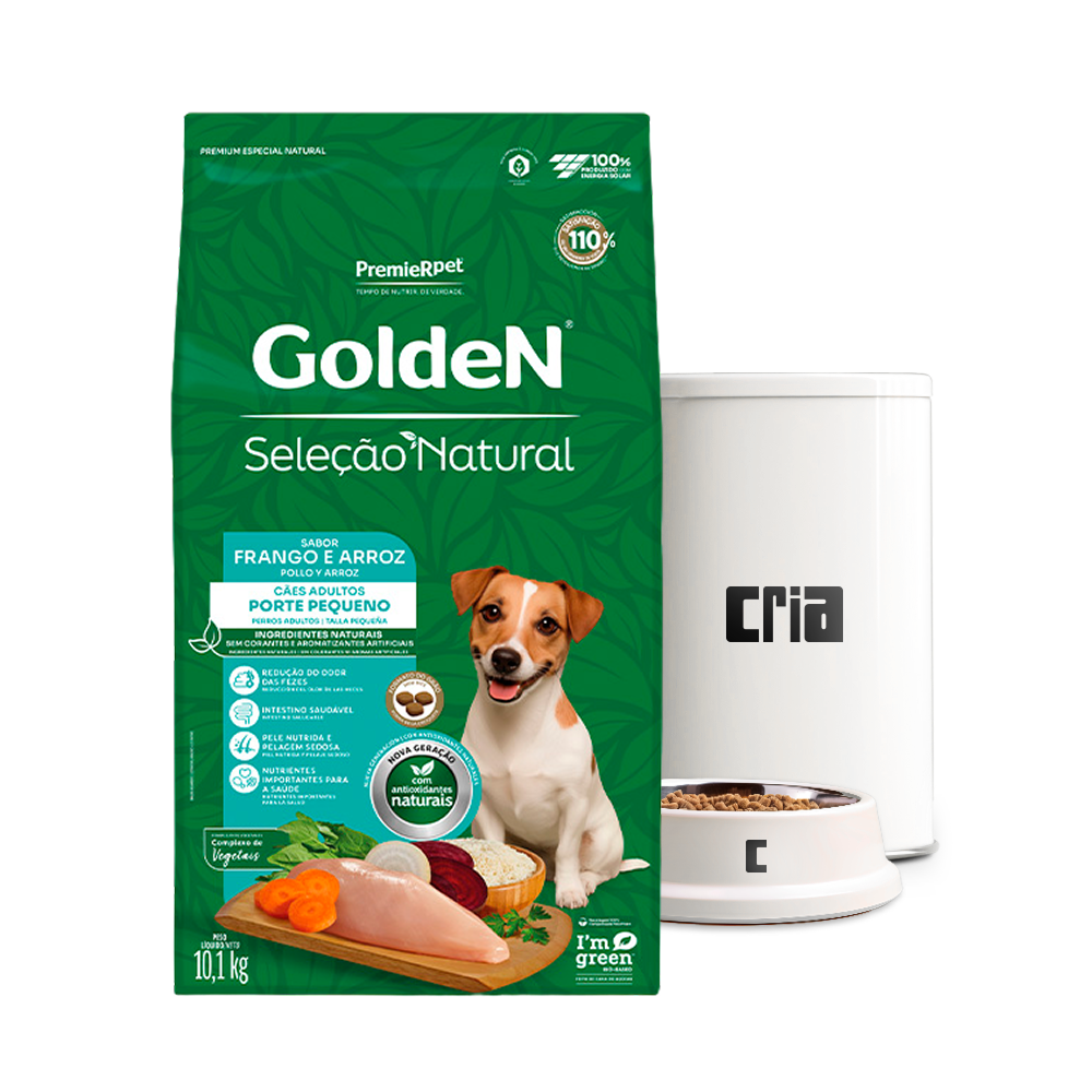 Premier Golden Seleção Natural Cão Adulto Porte Mini Frango e Arroz (venda por 100g)