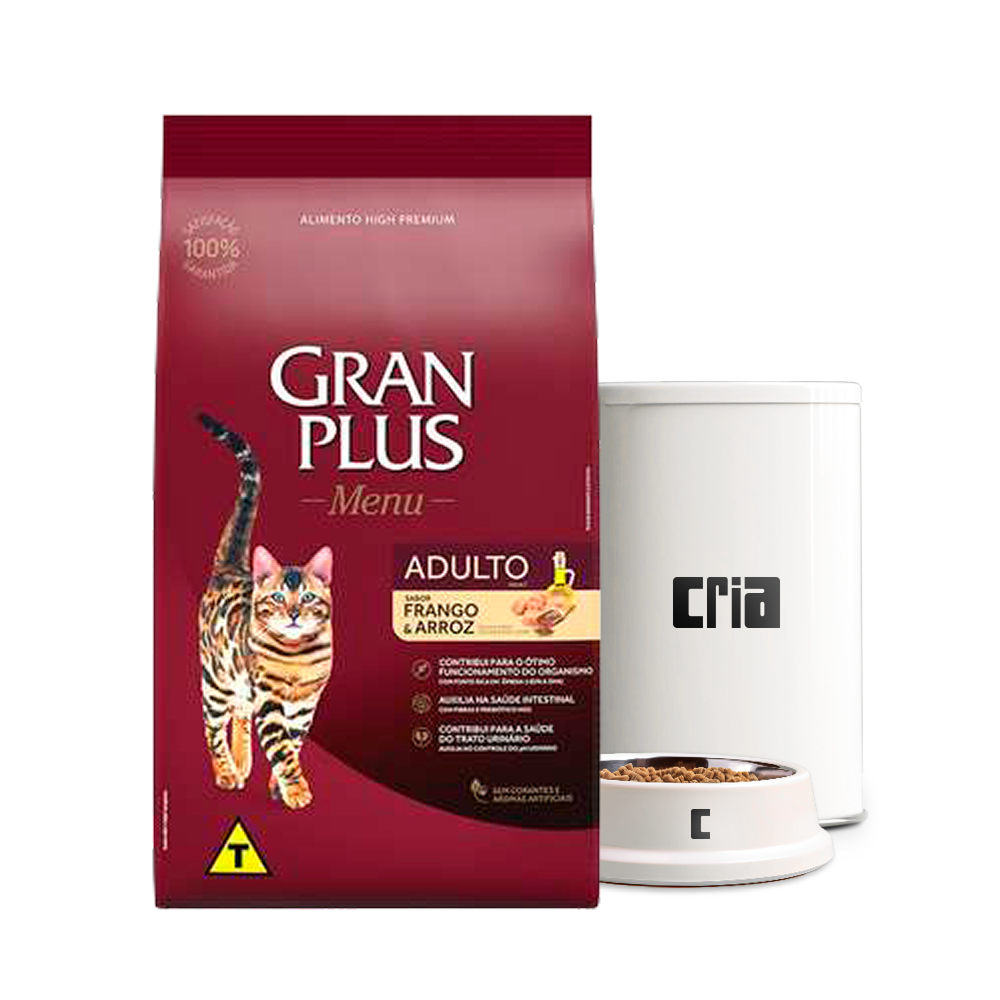 Gran Plus Menu Gato Adulto Frango e Arroz (venda por 100g)