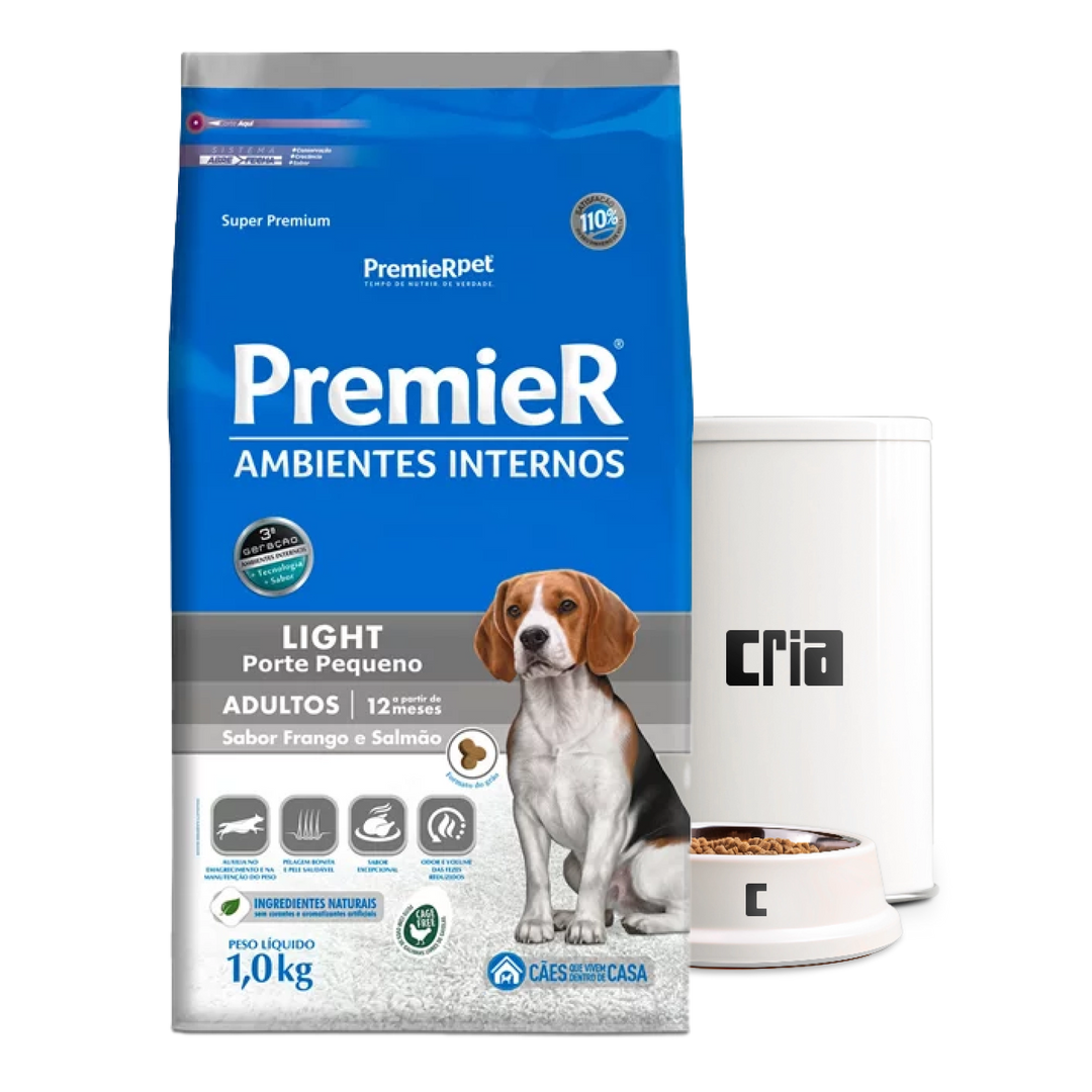 PremieR Light Cães Adultos Castrados Porte Pequeno Ambientes Internos Sabor Frango e Salmão (venda por 100g)