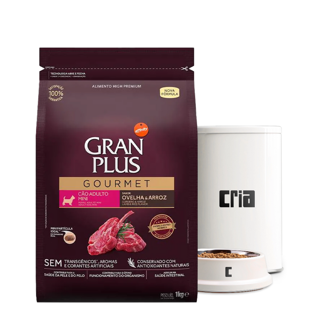 Gran Plus Gourmet Cães Adultos Porte Mini Sabor Ovelha e Arroz (venda por 100g)
