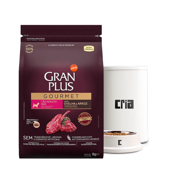Gran Plus Gourmet Cães Adultos Porte Mini Sabor Ovelha e Arroz (venda por 100g)