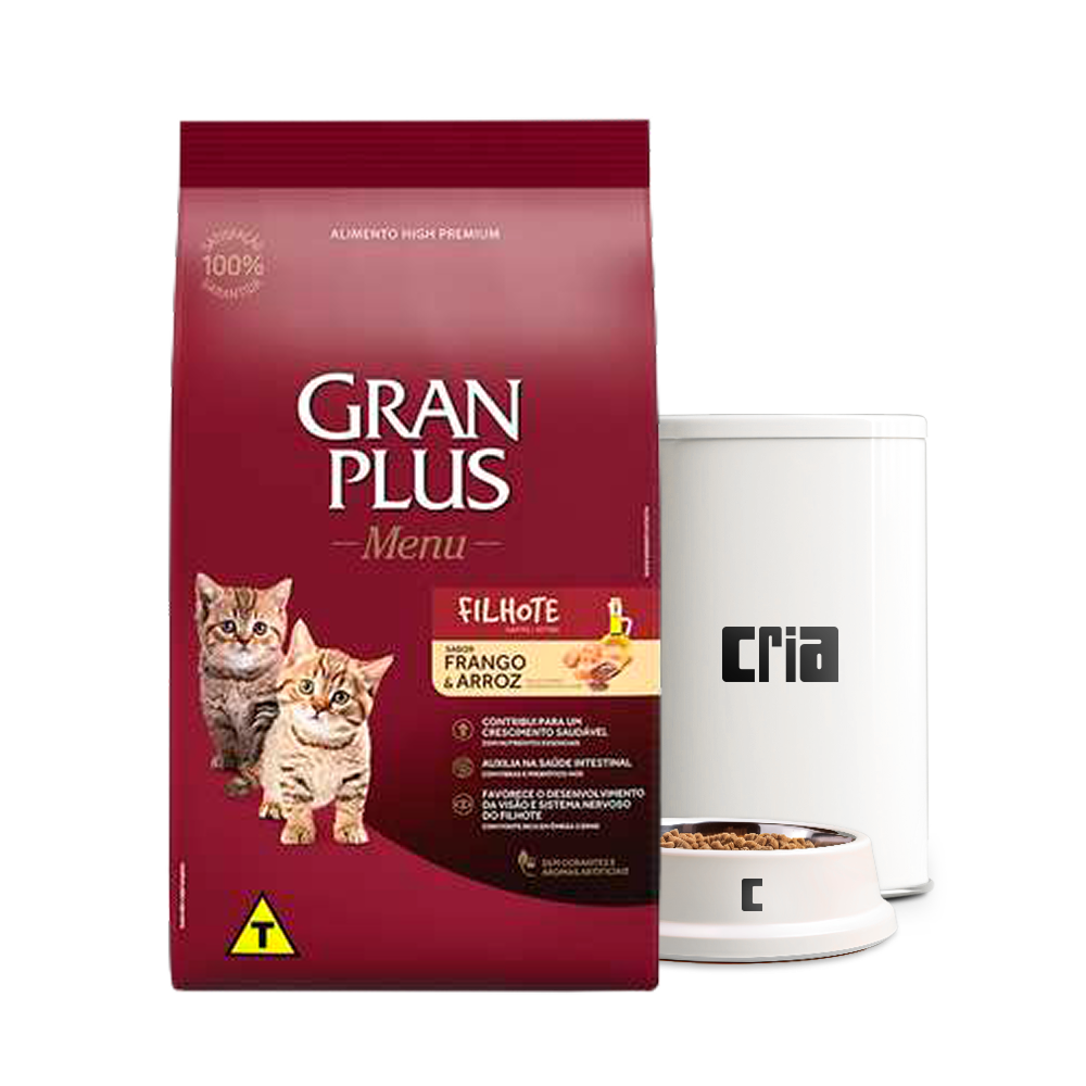 Gran Plus Menu Gato Filhote Frango e Arroz (venda por 100g)