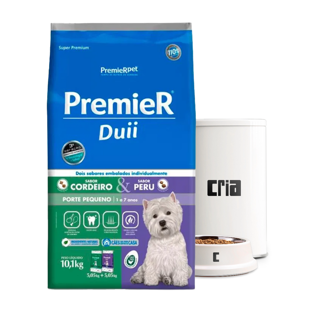 PremieR Cães Adultos Porte Pequeno Ambientes Internos Duii Sabores Cordeiro e Peru (venda por 100g)