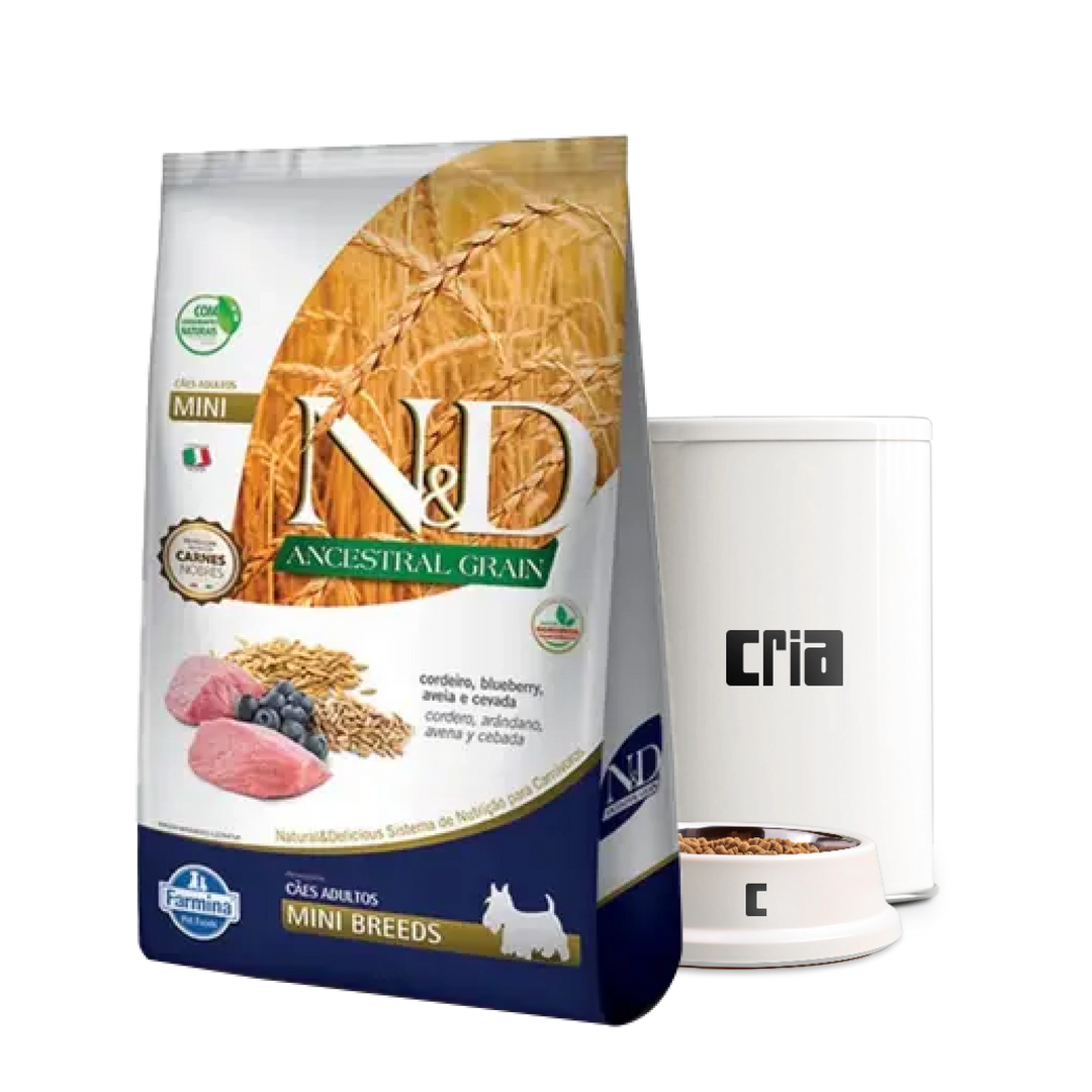N&D Ancestral Cães Adultos Porte Mini ou Pequeno Sabor Cordeiro e Blueberry (venda por 100g)
