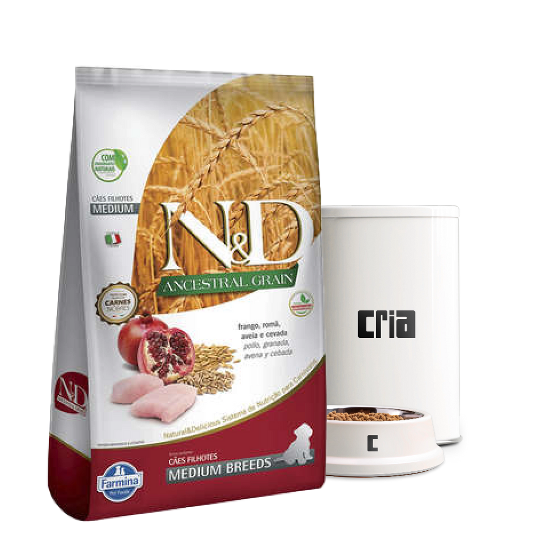 N&D Ancestral Grain Cães Filhotes Porte Médio Sabor Frango e Romã (venda por 100g)