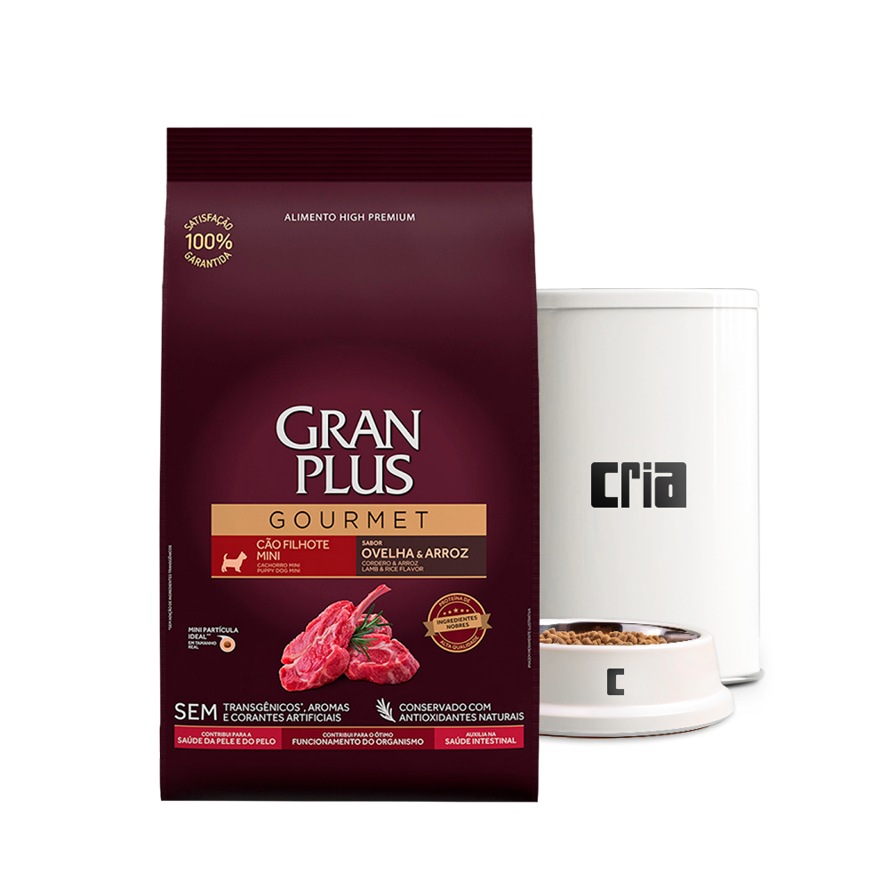 Gran Plus Gourmet Cães Filhotes Porte Mini Sabor Ovelha e Arroz (venda por 100g)