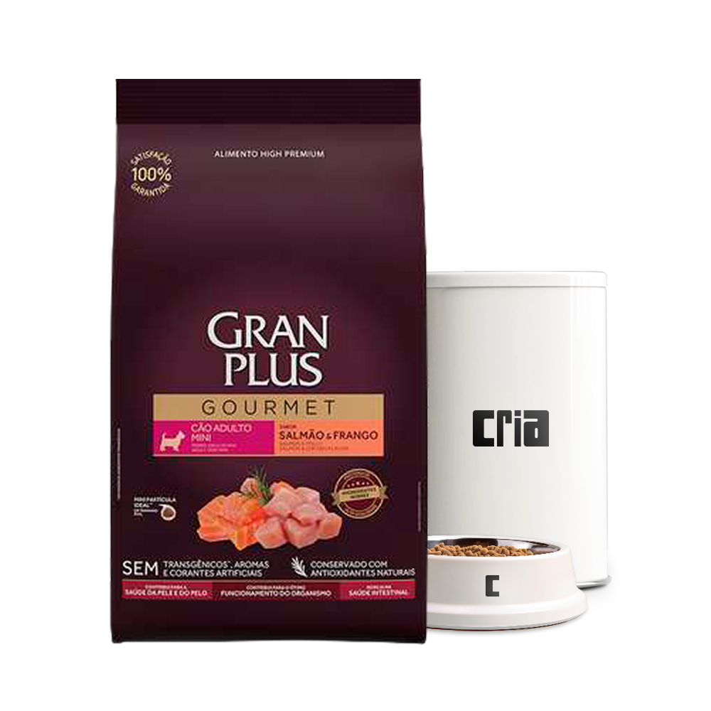 Gran Plus Gourmet Cão Adulto Porte Mini Salmão e Frango (venda por 100g)