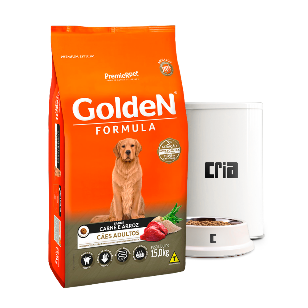 Premier Golden Fórmula Cão Adulto Sabor Carne e Arroz (venda por 100g)