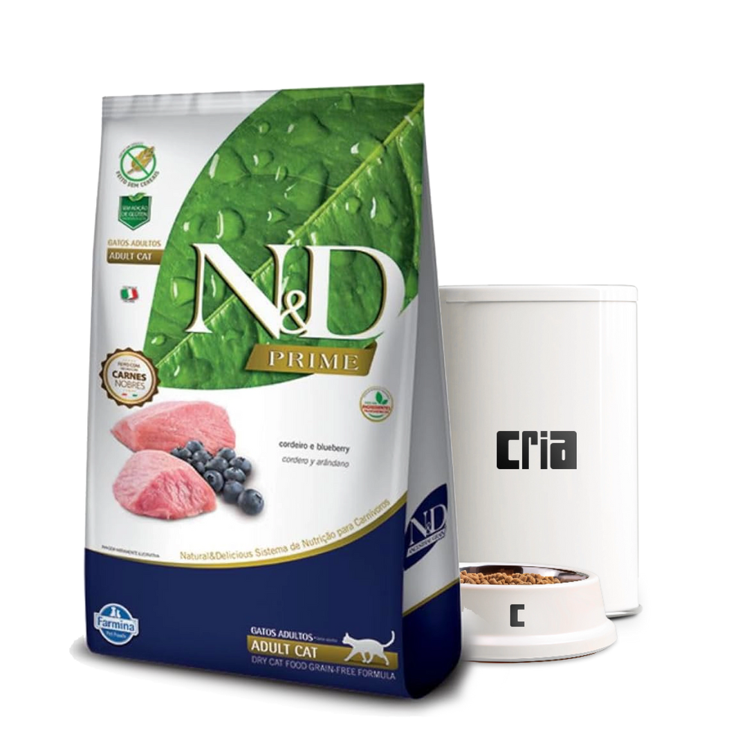 N&D Ancestral Grain Gatos Adultos Sabor Cordeiro e Blueberry (venda por 100g)