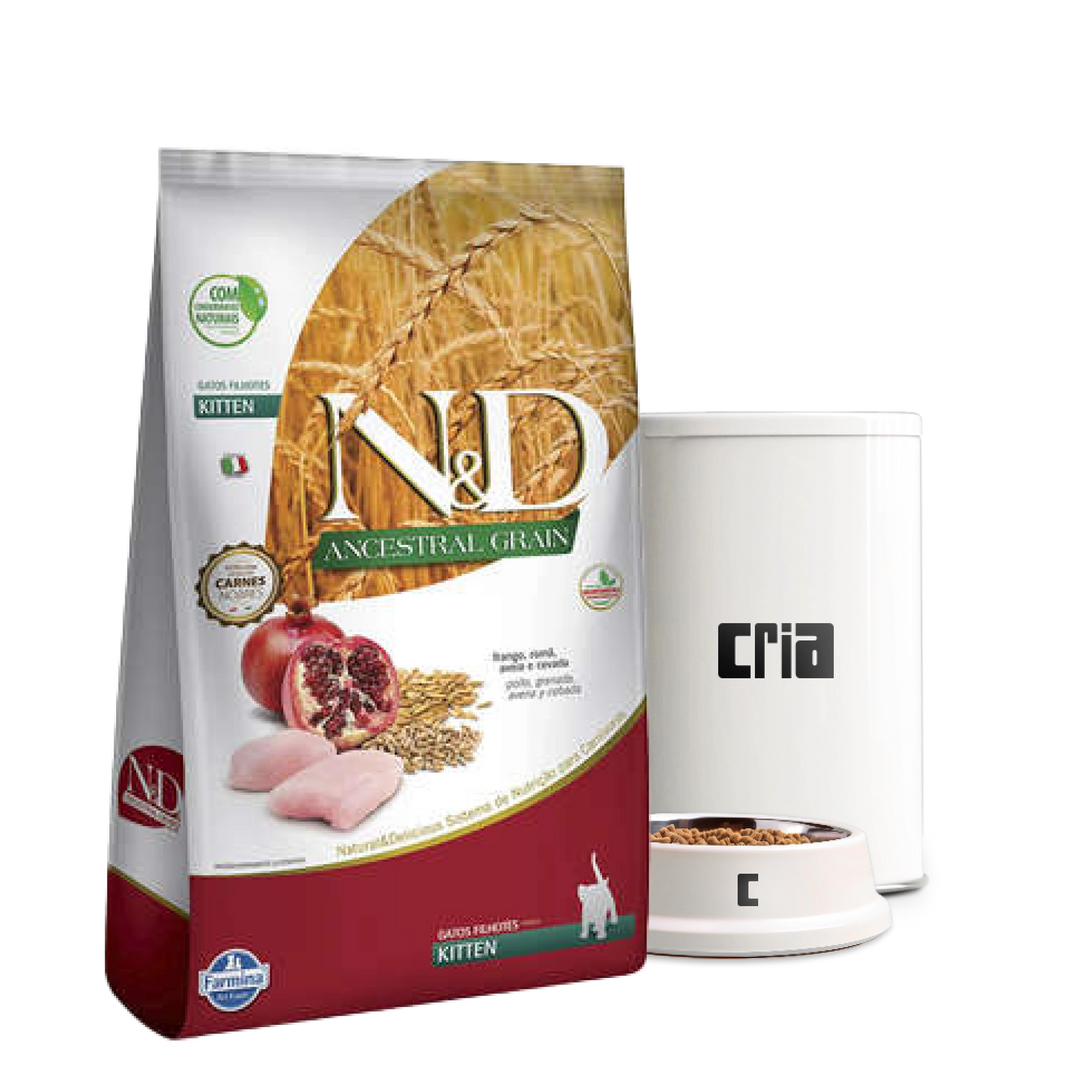N&D Ancestral Grain Gatos Filhotes Sabor Frango e Romã (venda por 100g)