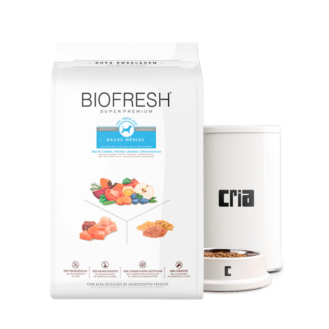 Biofresh Cães Adultos Castrados Porte Médio Sabor Mix de Carnes (venda por 100g)