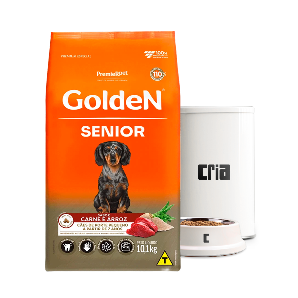 Premier Golden Formula Cão Sênior Porte Pequeno Sabor Carne e Arroz (venda por 100g)