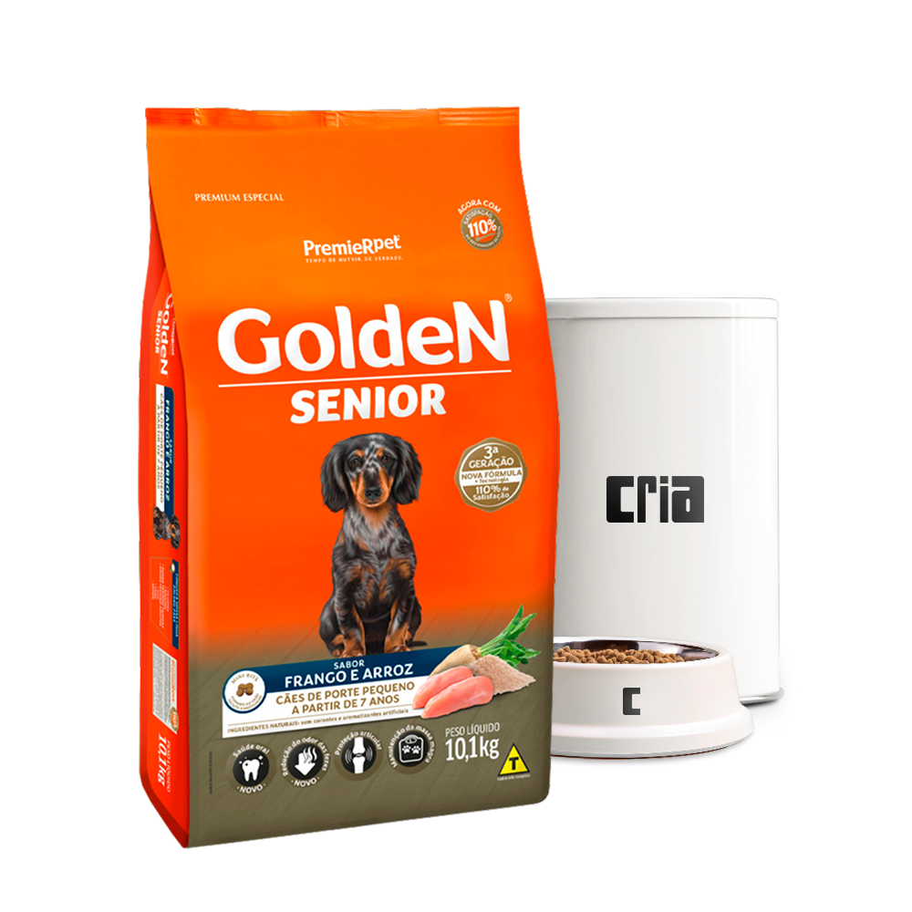 Premier Golden Fórmula Cão Sênior Porte Pequeno Sabor Frango e Arroz (venda por 100g)