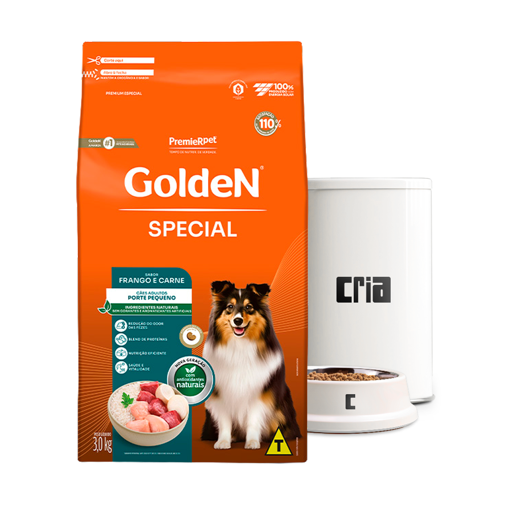 Premier Golden Special Cão Adulto Porte Pequeno Sabor Frango e Carne (venda por 100g)