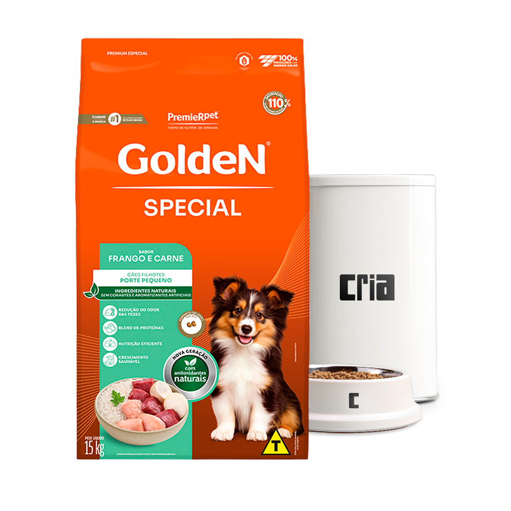 Premier Pet Golden Special Cão Filhote Porte Pequeno Sabor Frango e Carne (venda por 100g)