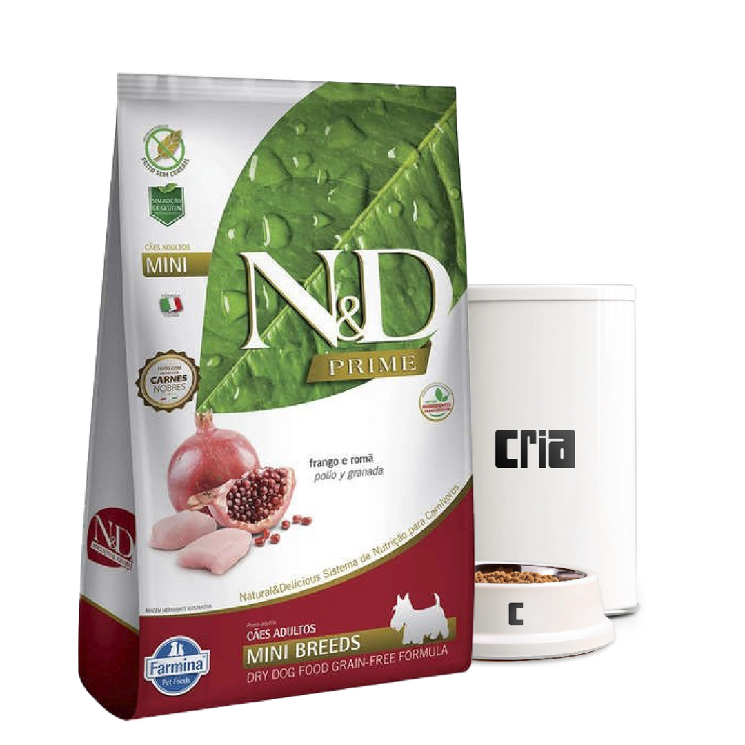 N&D Prime Cães Adultos Porte Mini ou Pequeno Sabor Frango e Romã (venda por 100g)