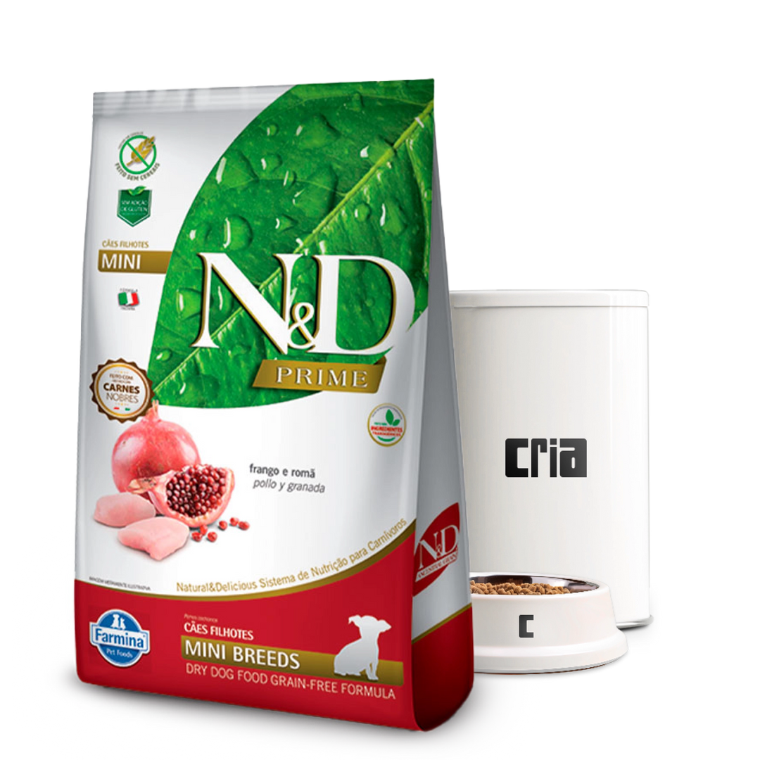 N&D Prime Cães Filhotes Porte Mini ou Pequeno Sabor Frango e Romã (venda por 100g)