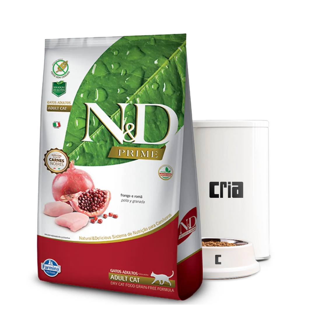 N&D Prime Gatos Adultos Sabor Frango e Romã (venda por 100g)
