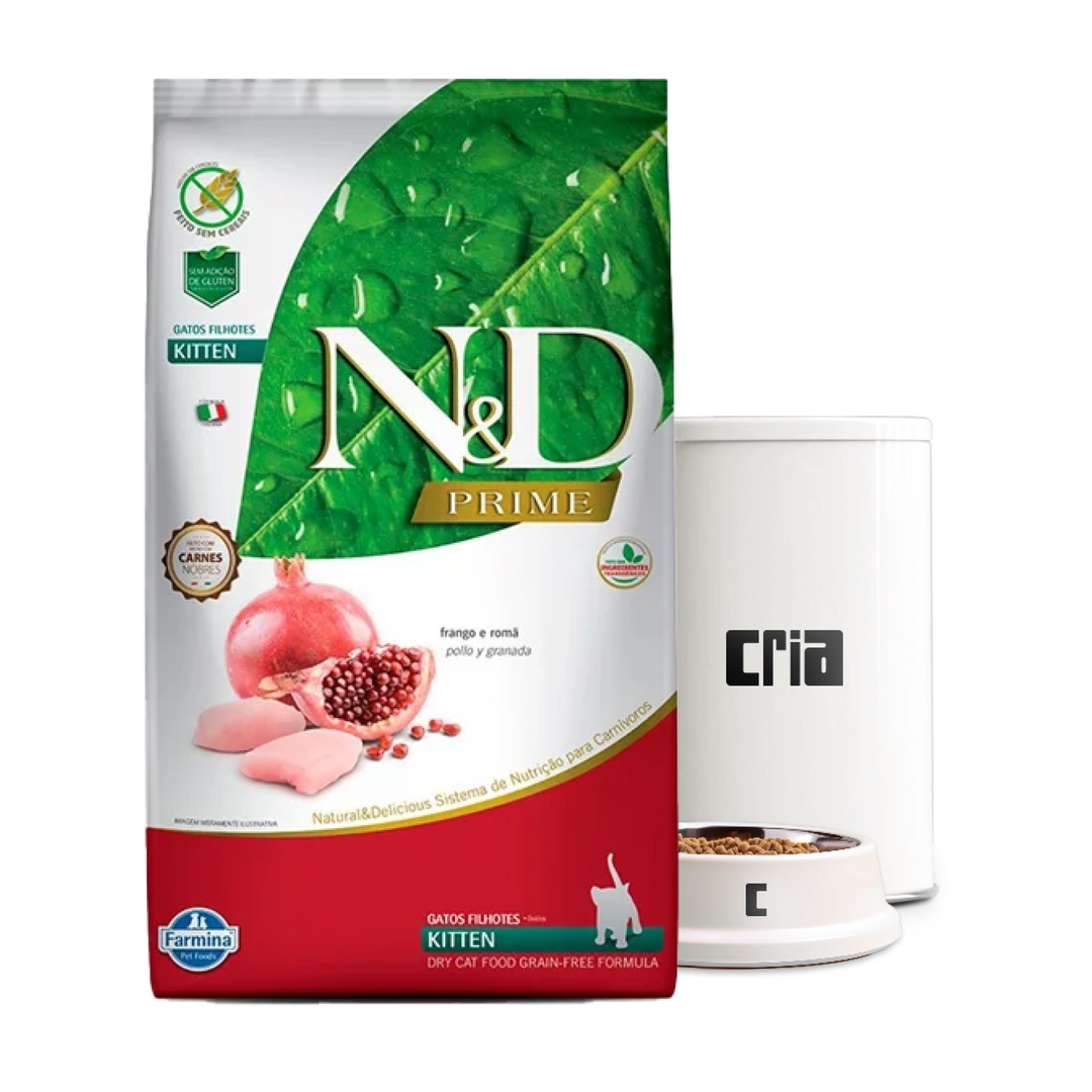 N&D Prime Gatos Adultos Filhotes Sabor Frango e Romã (venda por 100g)