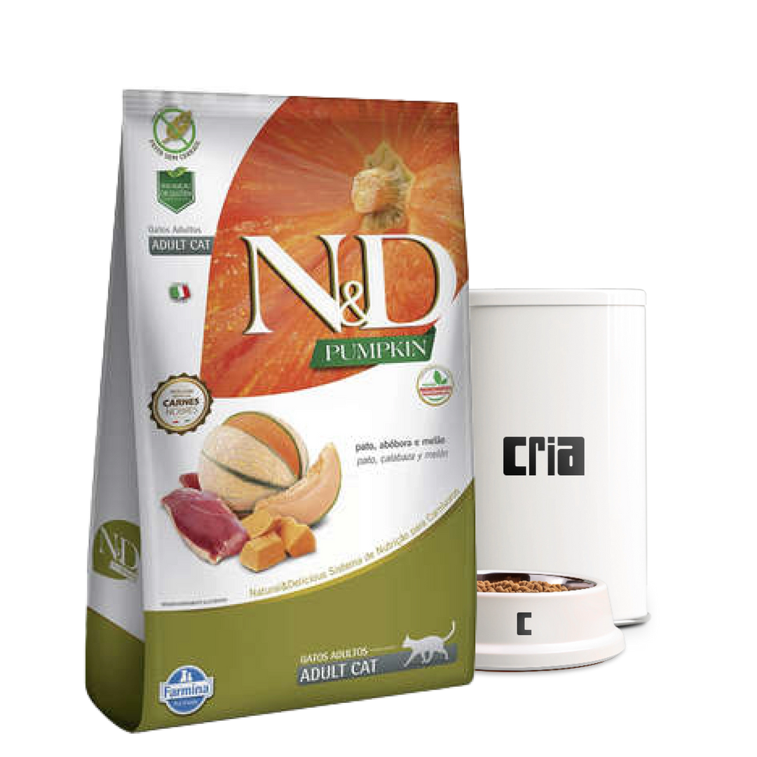 N&D Pumpkin Gatos Adultos Sabor Pato, Abóbora e Melão (venda por 100g)
