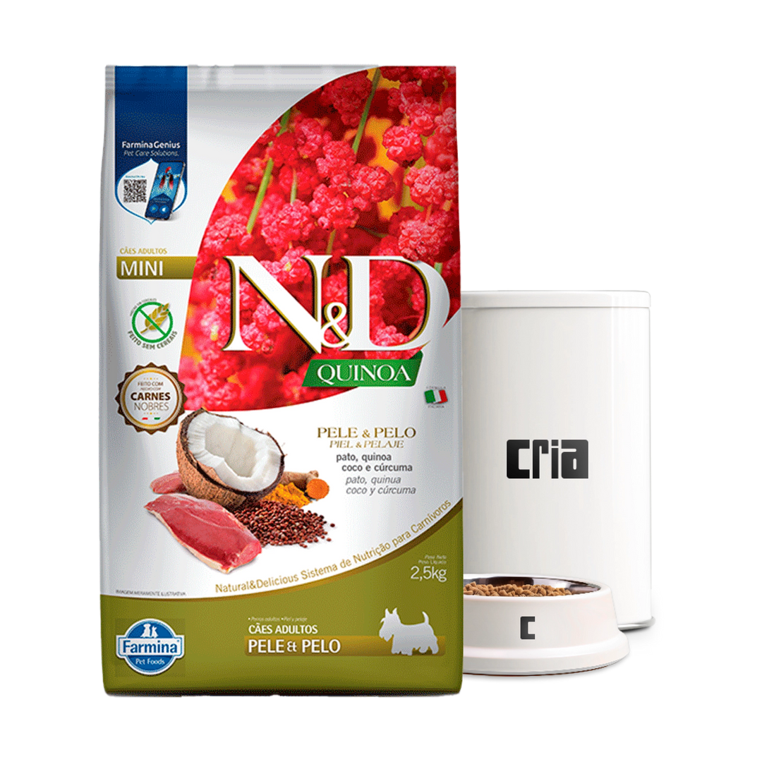 N&D Quinoa Skin & Coat Cães Adultos Sabor Pato (venda por 100g)