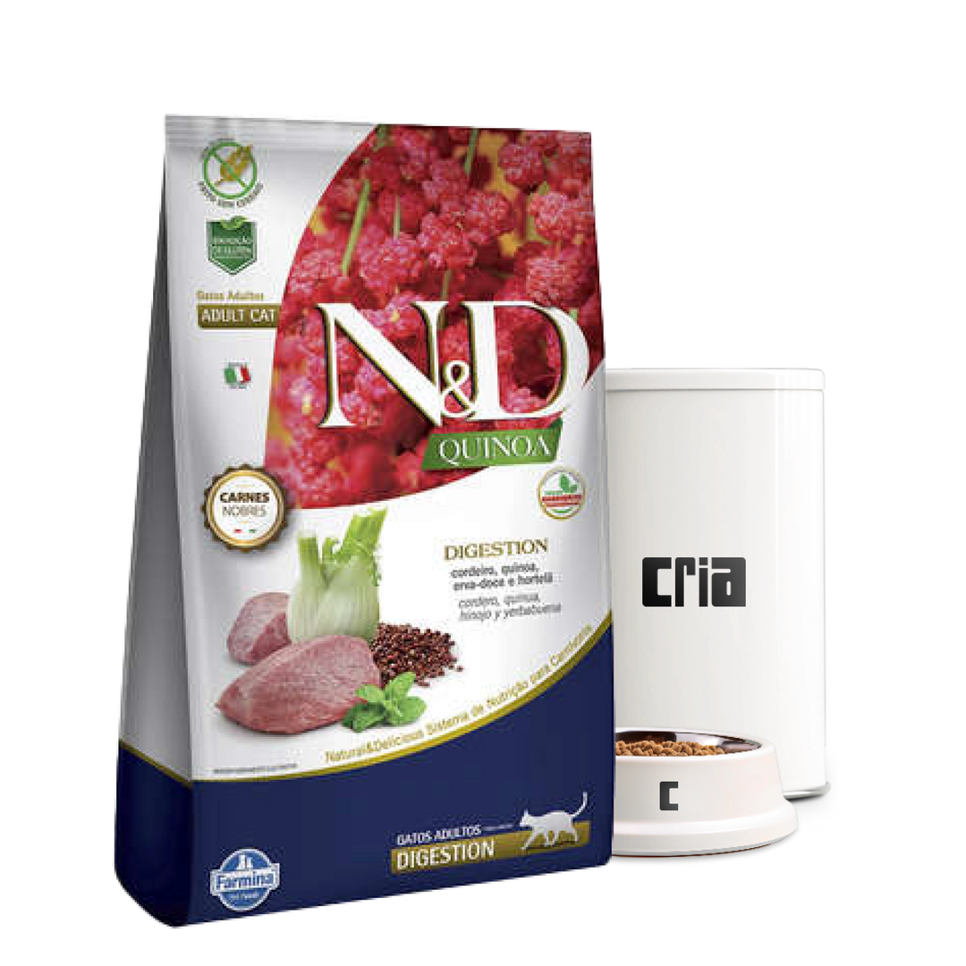 N&D Quinoa Digestion Gatos Adultos Sabor Cordeiro (venda por 100g)