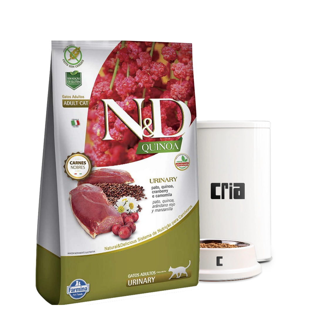 N&D Quinoa Urinary Gatos Adultos Sabor Pato (venda por 100g)