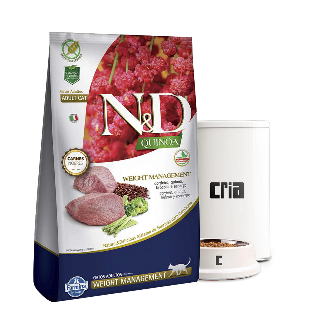 N&D Quinoa Weight Management Gatos Adultos Sabor Cordeiro (venda por 100g)