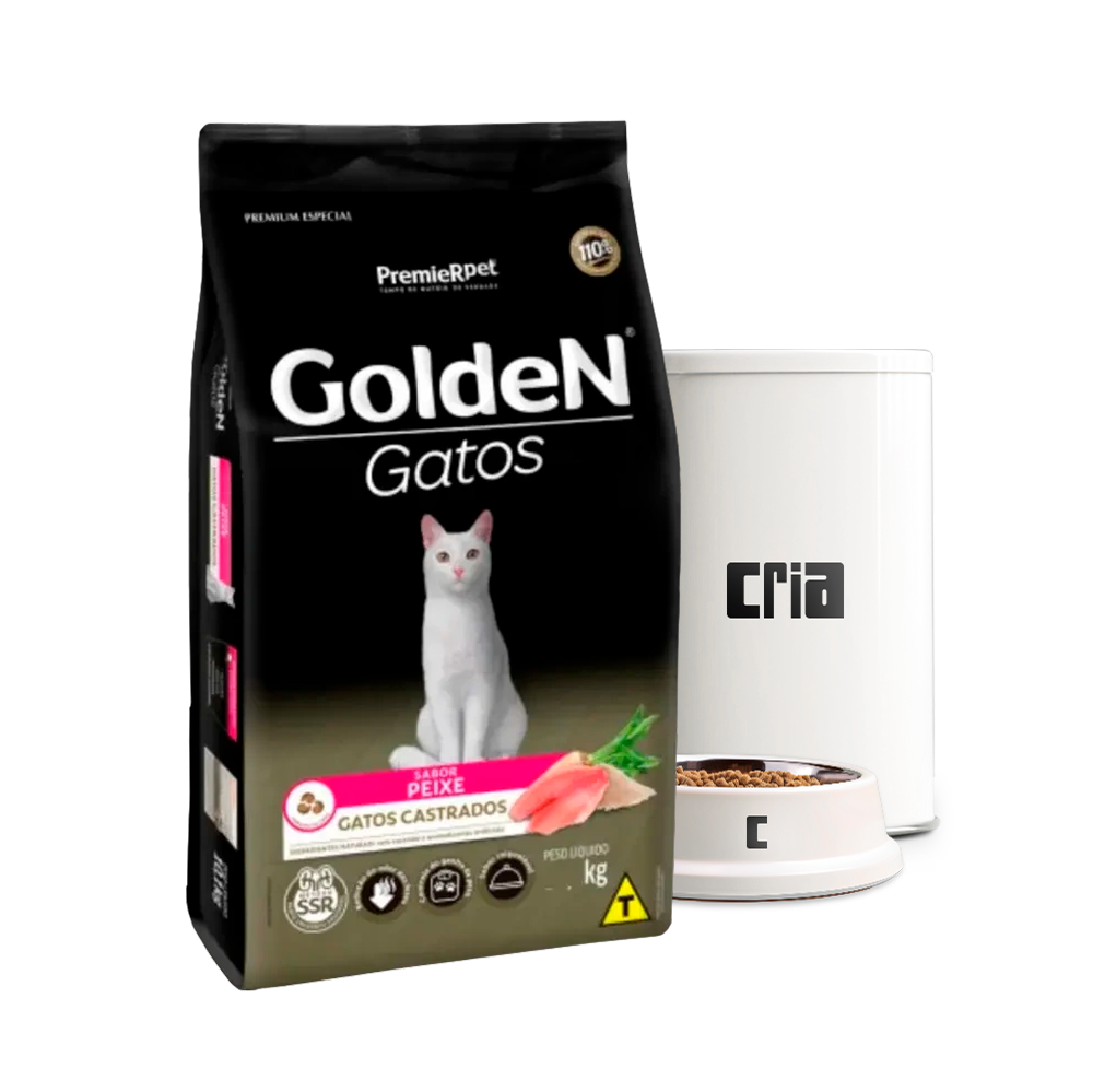 Premier Golden Fórmula Gato Castrado Sabor Peixe (venda por 100g)