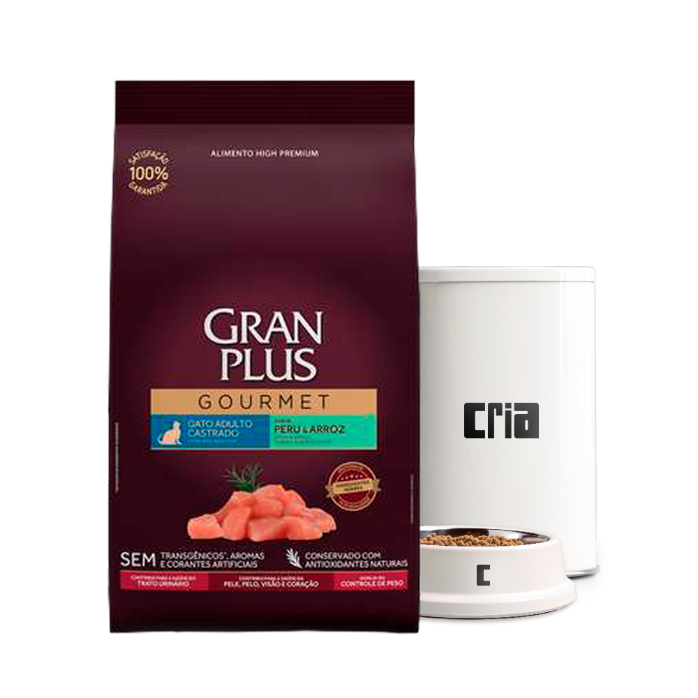 Gran Plus Gourmet Gato Adulto Castrado Peru e Arroz (venda por 100g)