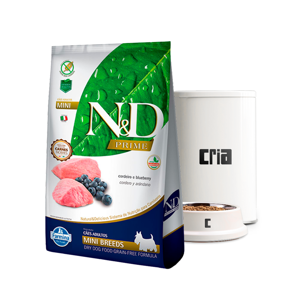 N&D Prime Cão Adulto Porte Mini Cordeiro e Blueberry (venda por 100g)