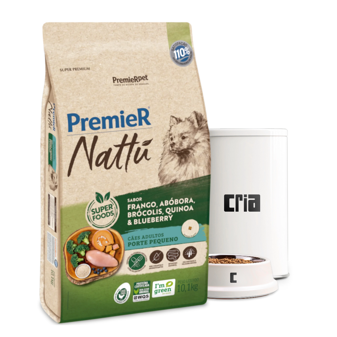 PremieR Nattu Cães Adultos Porte Pequeno Sabor Frango, Abóbora e Brócolis (venda por 100g)
