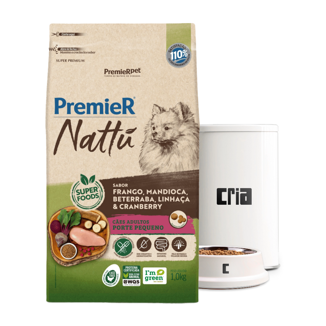 PremieR Nattu Cães Adultos Porte Pequeno Sabor Frango, Mandioca e Beterraba (venda por 100g)