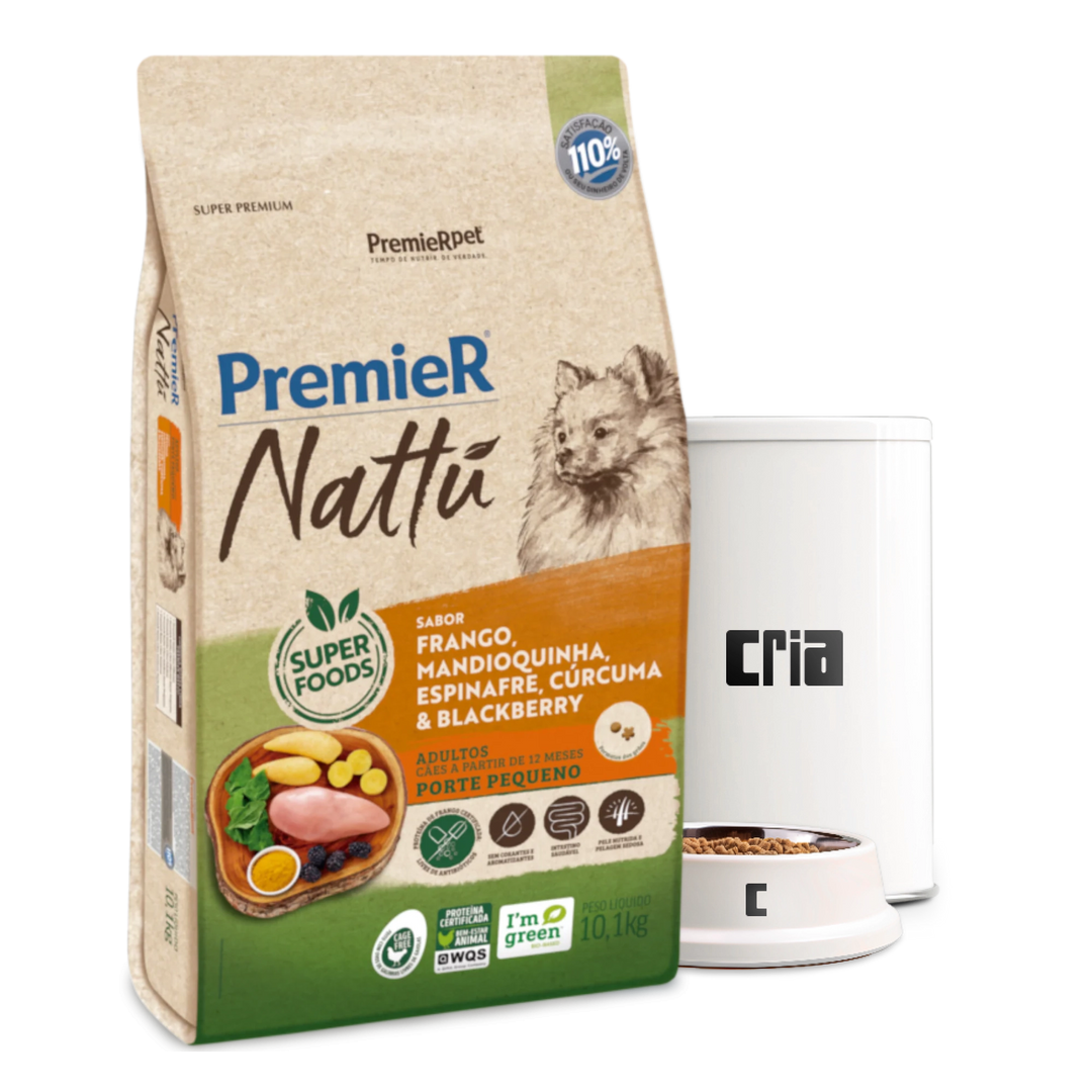 PremieR Nattu Cães Adultos Porte Pequeno Sabor Frango, Mandioquinha e Espinafre (venda por 100g)