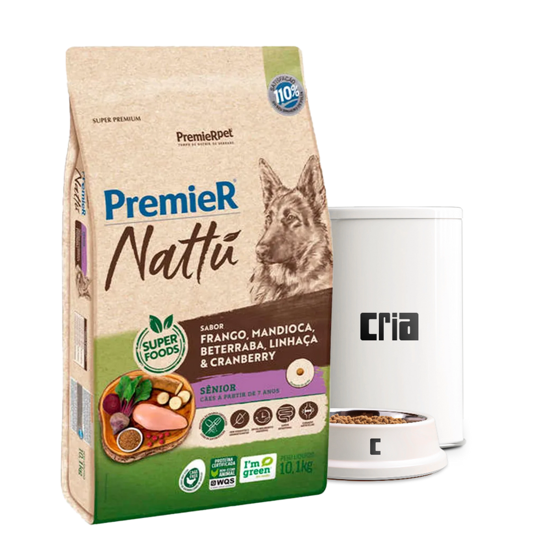 PremieR Nattu Cães Sênior Porte Pequeno Sabor Frango, Mandioca e Beterraba (venda por 100g)