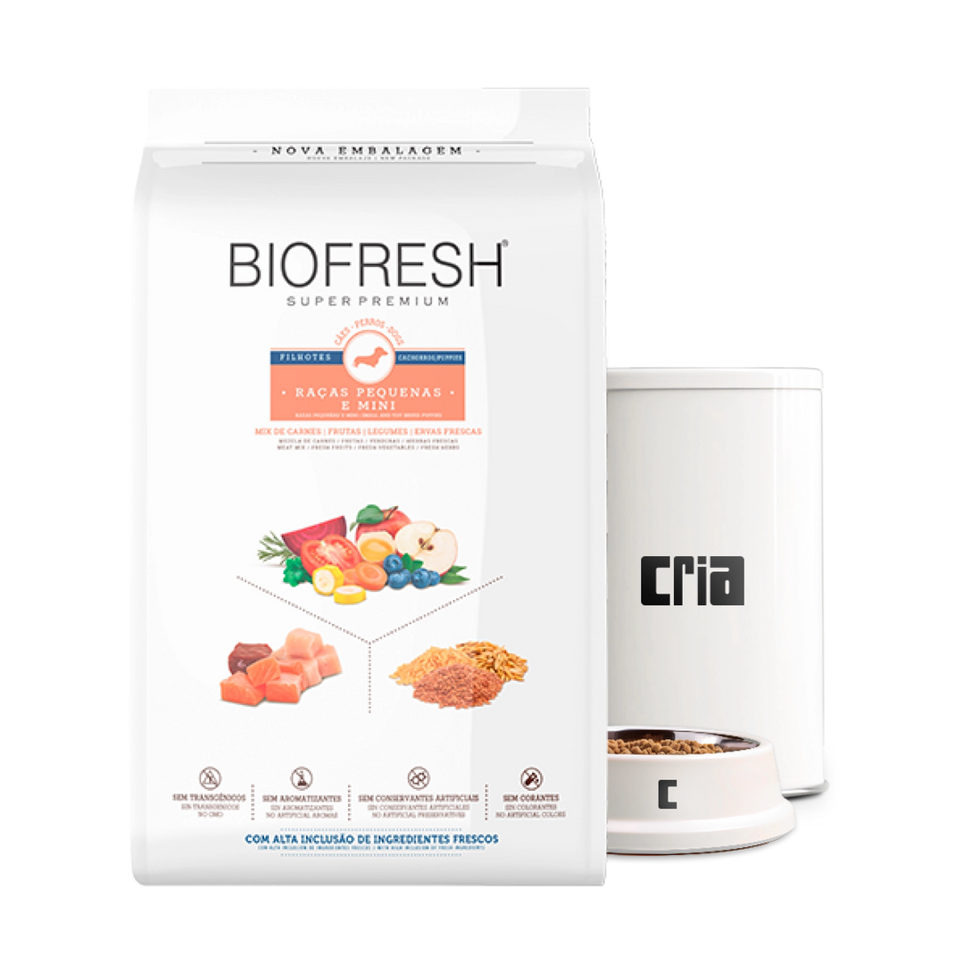 Biofresh Cães Filhotes Porte Pequeno ou Mini Sabor Mix de Carnes (venda por 100g)