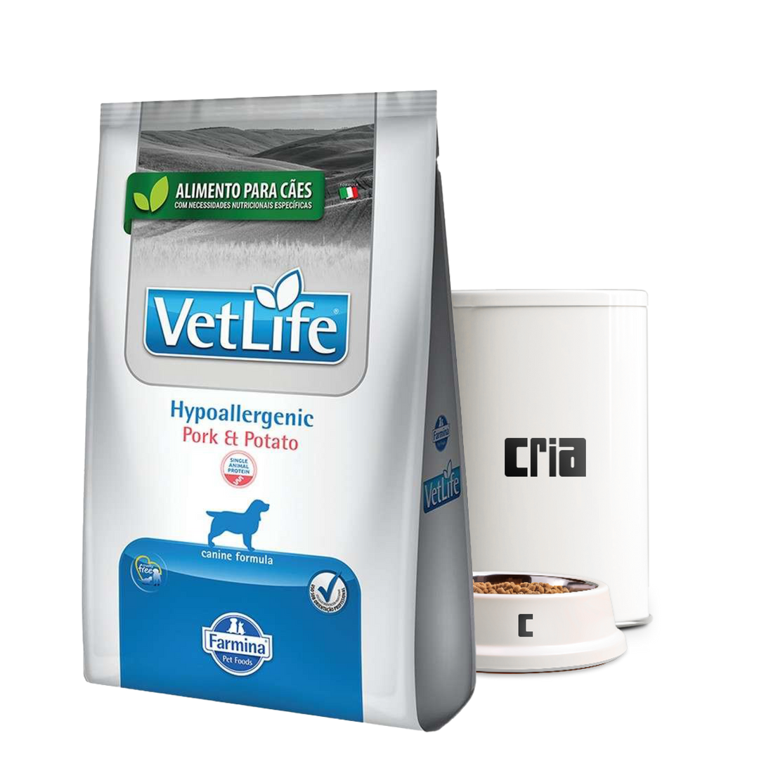 Vet Life Hypoallergenic Cães Sabor Porco e Batata (venda por 100g)