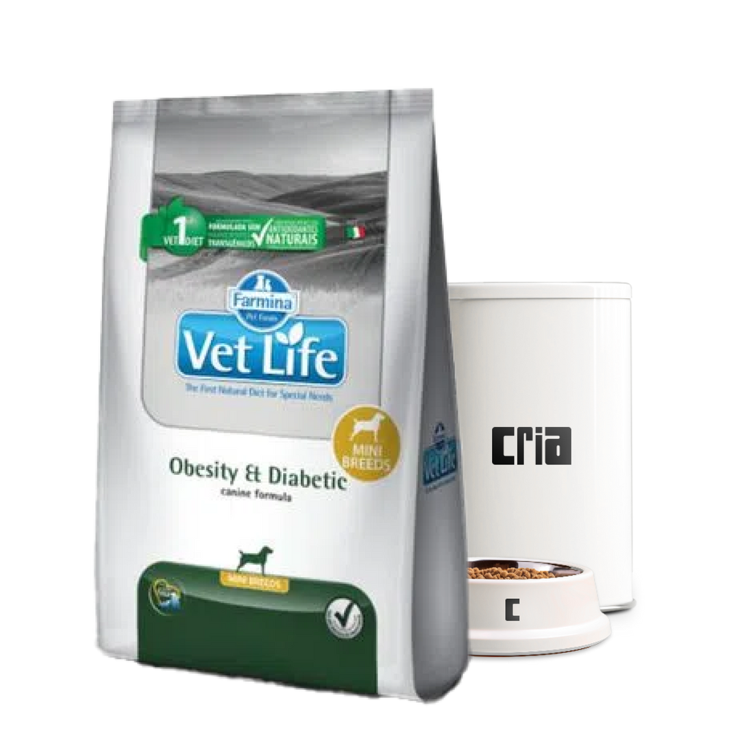 Vet Life Obesity & Diabetic Cães Porte Mini ou Pequeno (venda por 100g)