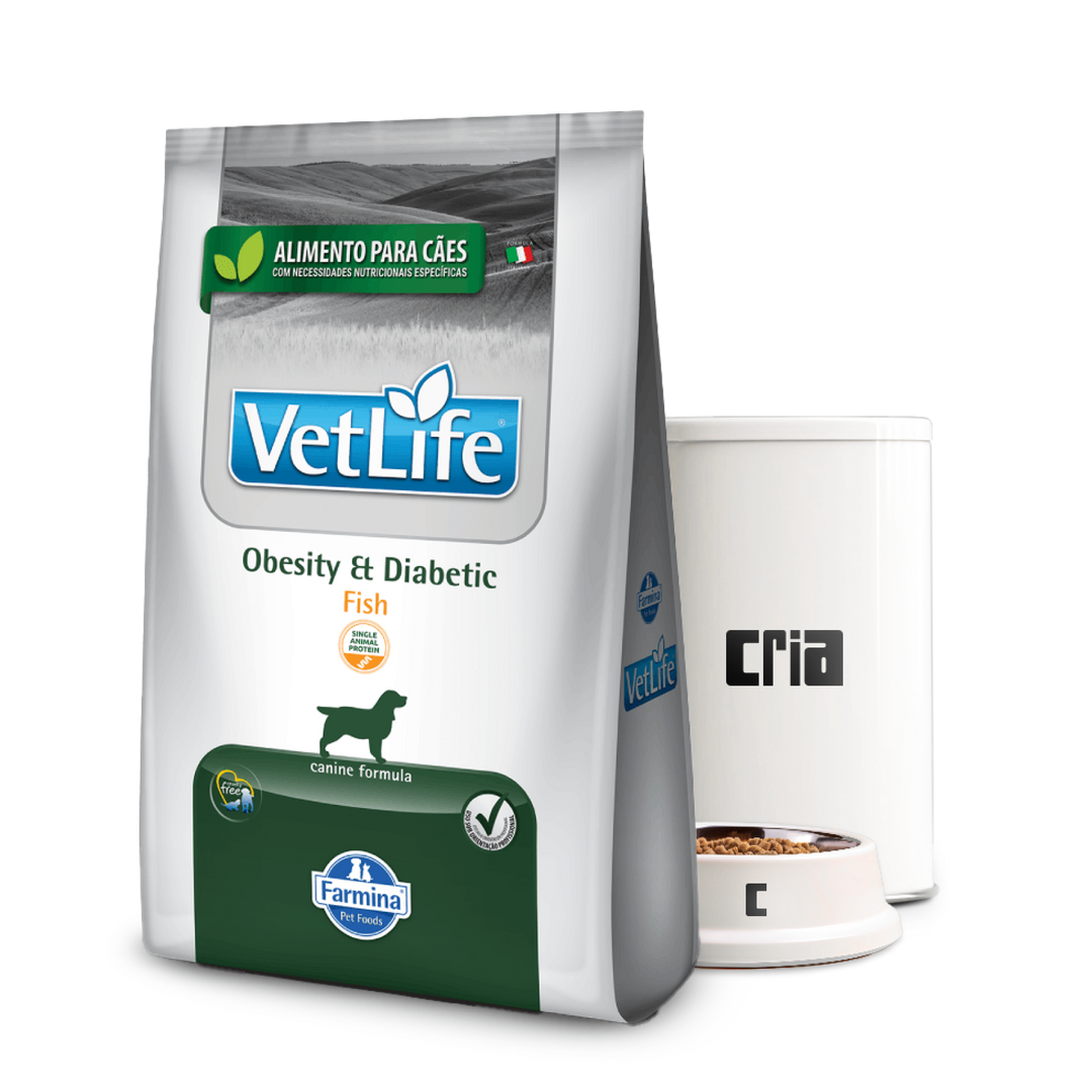 Vet Life Obesity & Diabetic Cães Sabor Peixe (venda por 100g)