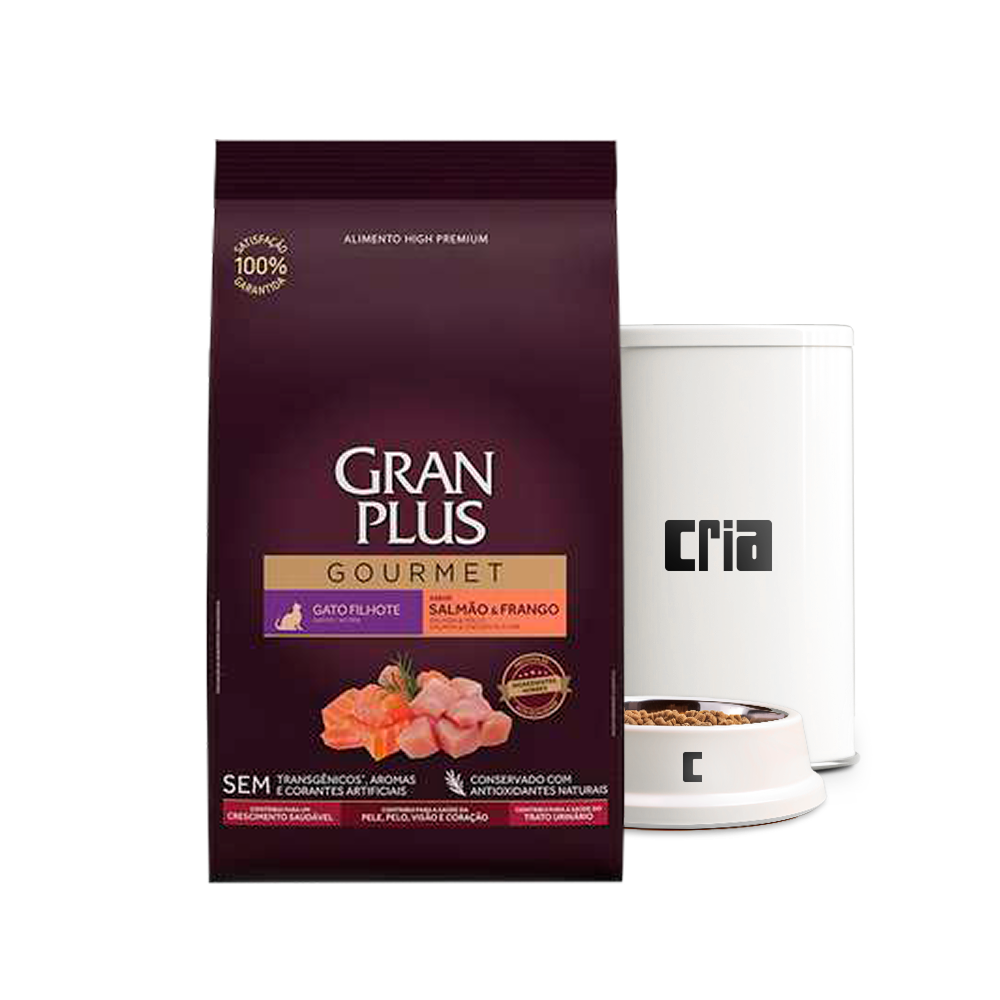 Gran Plus Gourmet Gato Filhote Salmão e Frango (venda por 100g)