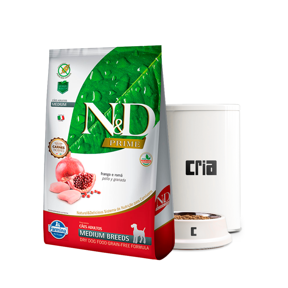 N&D Prime Cão Adulto Raças Médias Frango e Romã (venda por 100g)