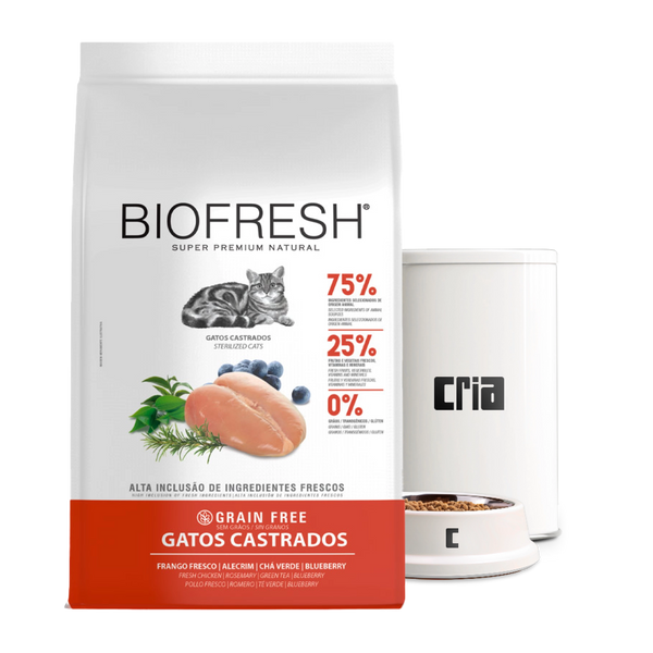 Biofresh Gatos Adultos Castrados Grain Free Sabor Frango, Alecrim e Chá Verde (venda por 100g)