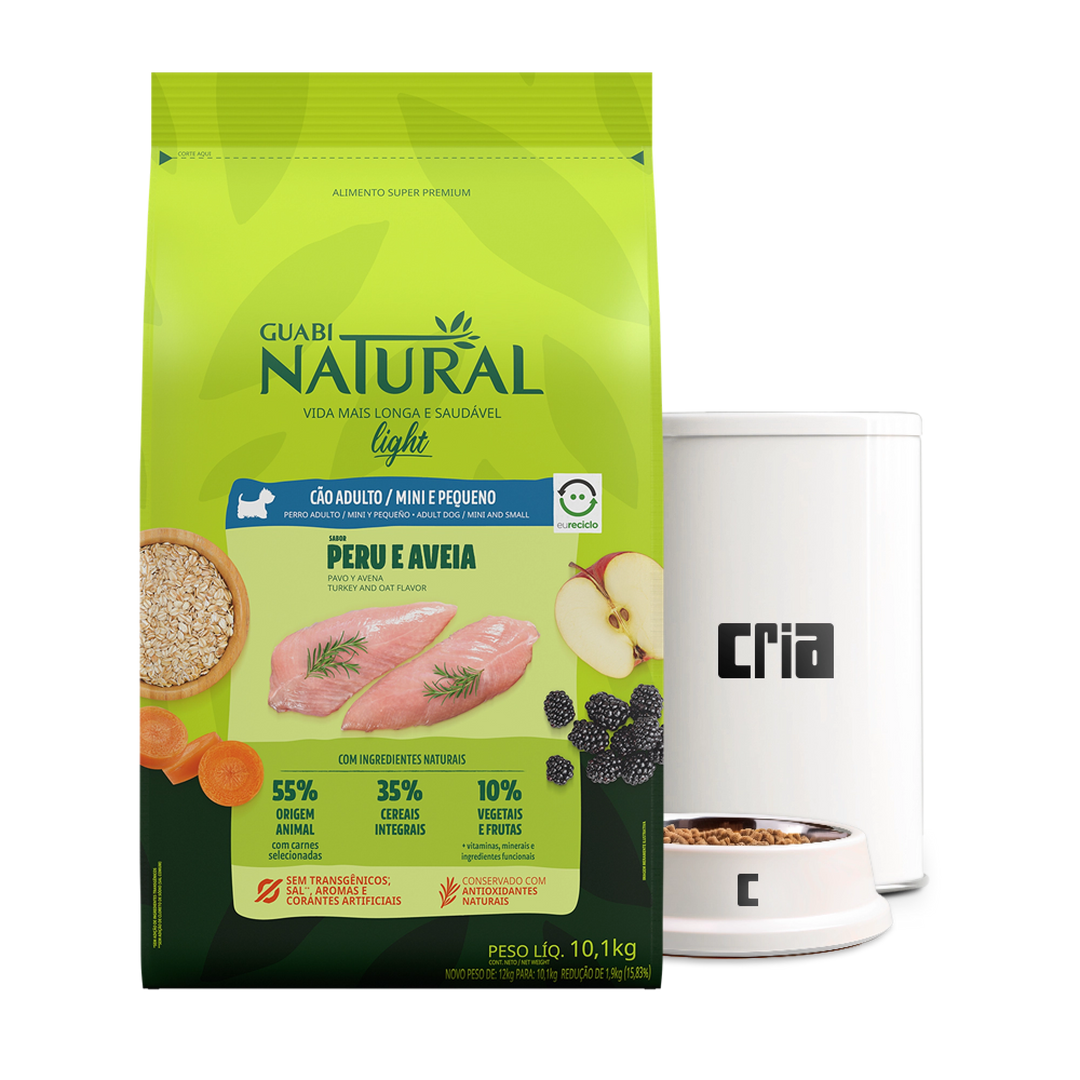 Guabi Natural Light Cães Adultos Porte Pequeno ou Mini Sabor Peru e Aveia (venda por 100g)