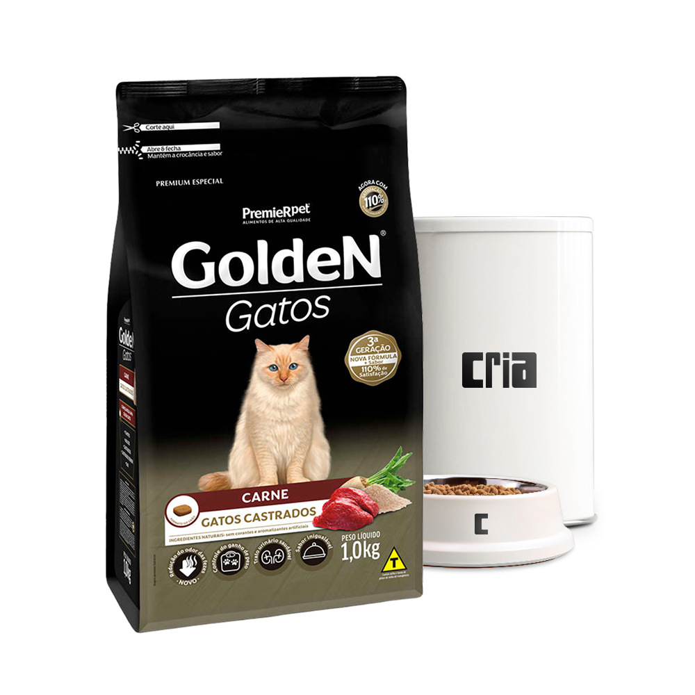 Premier Golden Gato Adulto Castrado Sabor Carne (venda por 100g)