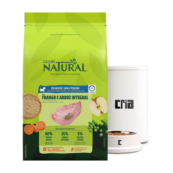 Guabi Natural Cães Adultos Porte Pequeno ou Mini Sabor Frango e Arroz Integral (venda por 100g)